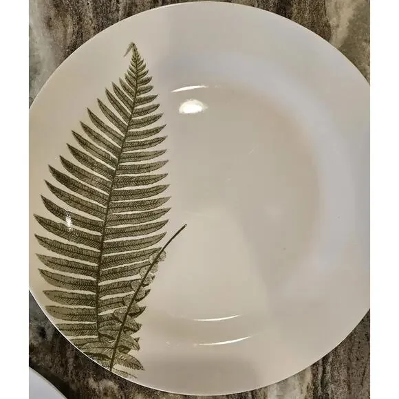 Unique Botanical Fern Dinner Plates by Mary Carol (2007) - Set of 5 - 10.5